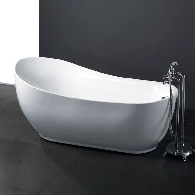 Proyecto de hotel moderno Bañera de lujo independiente ovalada para baño Bañera de inmersión de una persona de superficie sólida acrílica.