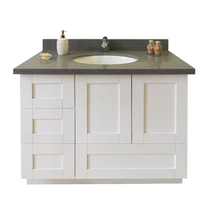 Moderno baño de lujo con lavabo blanco de la puerta de la agitadora Armario