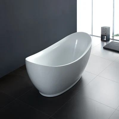 Proyecto de hotel moderno Bañera de lujo independiente ovalada para baño Bañera de inmersión de una persona de superficie sólida acrílica.
