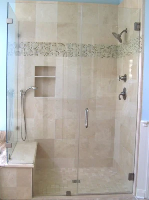  Claro templado de vidrio esmerilado y receptáculo de ducha baño ducha