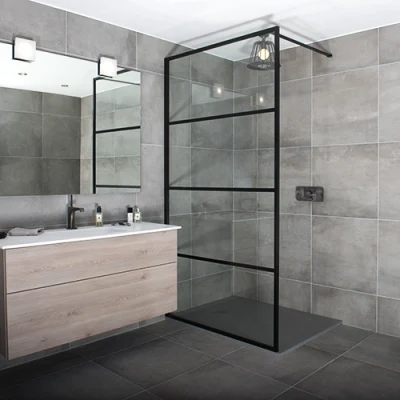  Cuarto de baño al por mayor de 8mm negro vidrio Ducha los diseños de pantalla de fácil limpieza
