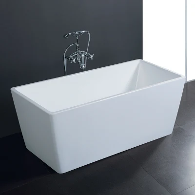 Proyecto de hotel moderno Bañera de lujo independiente ovalada para baño Bañera de inmersión de una persona de superficie sólida acrílica.