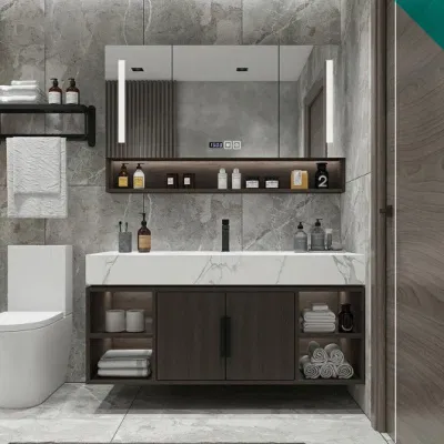 E Lavatorio de Cuenca de Porcelana pequeña Redonda oscuro independiente Canadá Doble lavabo Cuarto de baño vanidad con Cabinet lateral