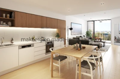  Proyecto de gabinetes de cocina y mueble de televisión personalizados de madera.