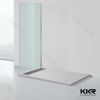  Kkr plato de ducha Solid Surface de la base de ducha de piedra artificial en negro