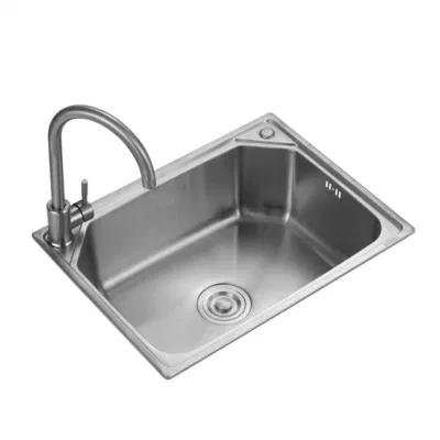 Venta caliente hecho a mano de acero inoxidable 201 304 Fregadero de la cuenca del Single