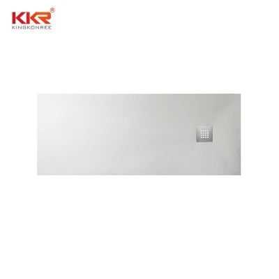 Nueva llegada Piedra artificial Pure White bandejas base ducha para Proyecto hotelero