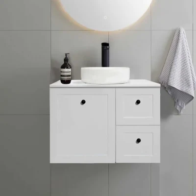  El cuarto de baño estilo Shaker derecho cajones colgado en la pared Armarios de vanidad montado 750mm