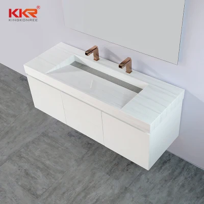 Varios tamaños Marble Looks Vanity Sink superficie sólida KR Lavabo integrado para Cuarto de baño