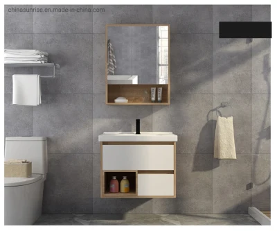 Gabinete de vanidades de baño y lavabo con espejo en la pared para el hogar