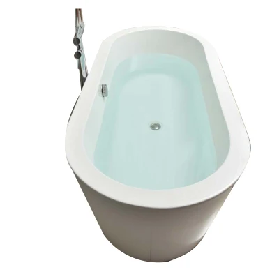Oval moderno hidromasaje plástico acrílico autoestable bañera con latón Cupc spa masaje de drenaje de la bañera de hidromasaje bañera Bañera Ducha de lujo