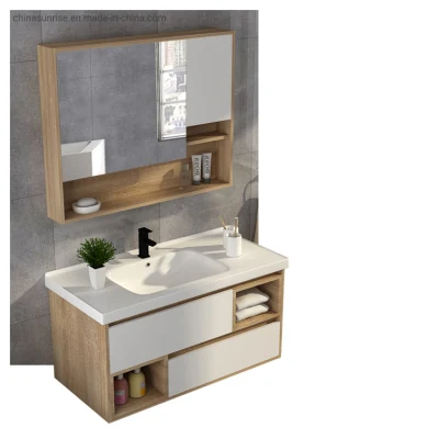 Gabinete de vanidades de baño y lavabo con espejo en la pared para el hogar