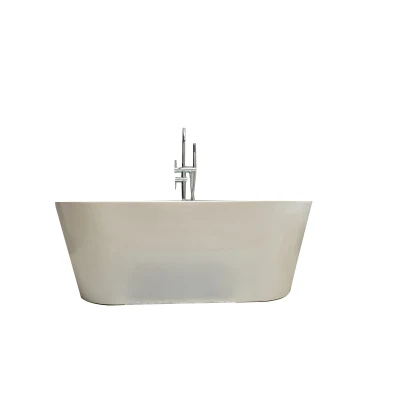 Oval moderno hidromasaje plástico acrílico autoestable bañera con latón Cupc spa masaje de drenaje de la bañera de hidromasaje bañera Bañera Ducha de lujo