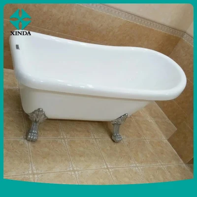 Venta caliente Bañera Ducha acrílico con patas de plata de inmersión profunda bañera de hidromasaje de pie