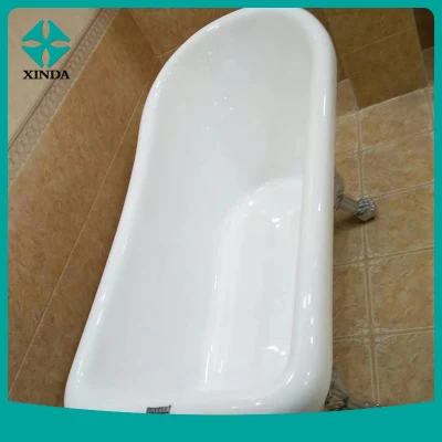Venta caliente Bañera Ducha acrílico con patas de plata de inmersión profunda bañera de hidromasaje de pie