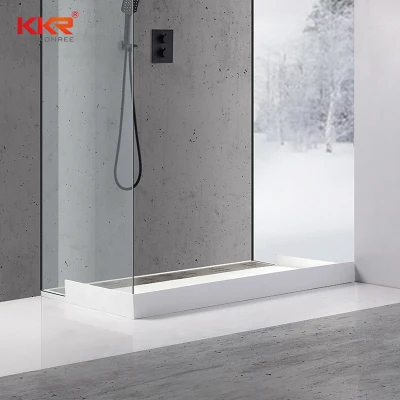Kkr la construcción de cuarto de baño de resina de piedra profunda de la base de ducha de esquina