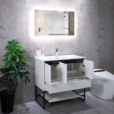 Pintado de gran calidad Floor-Standing tocador cuarto de baño Cuarto de Baño