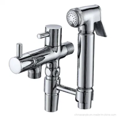 Sanitarios baño Manual duradero cierre de plástico de la mano de latón de cuarto de baño Bañera bidé Spray Shattaf