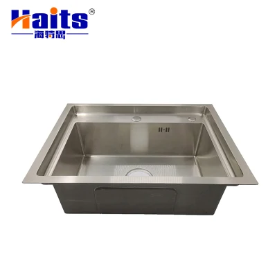 La recogida de basuras Fregadero fregadero de cocina de granito compuesto de cuarzo para rack de soporte a través de fregadero