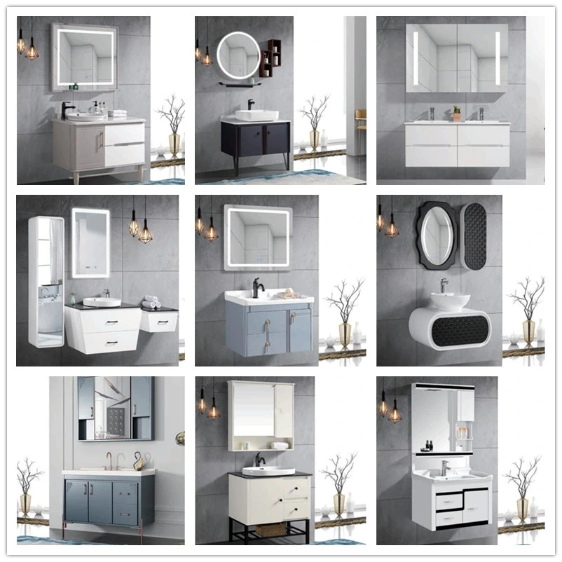 Wall-Mounted Modern French Bathroom Vanity Cabinet Home Furniture with Mirror Combination