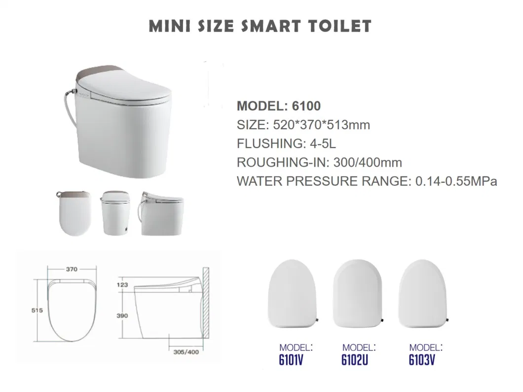 Side Panel Bidet Toilet Seat with Dryer