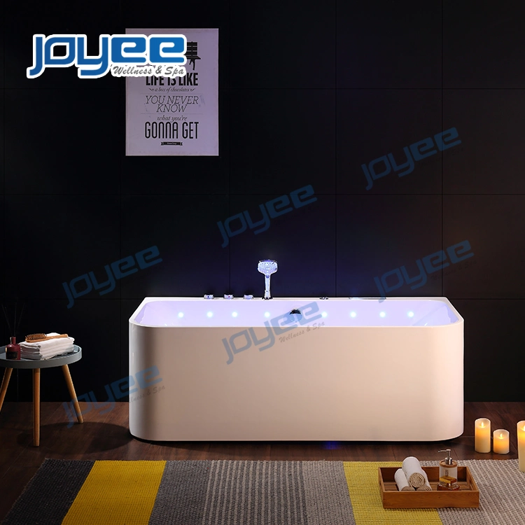 Joyee Large Size One Person Indoor Freestanding Air Bubble Jets Acrylic Massage Bathtub