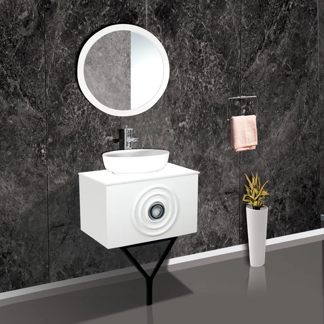 White PVC Bathroom Furniture with Mirror Cabinrt