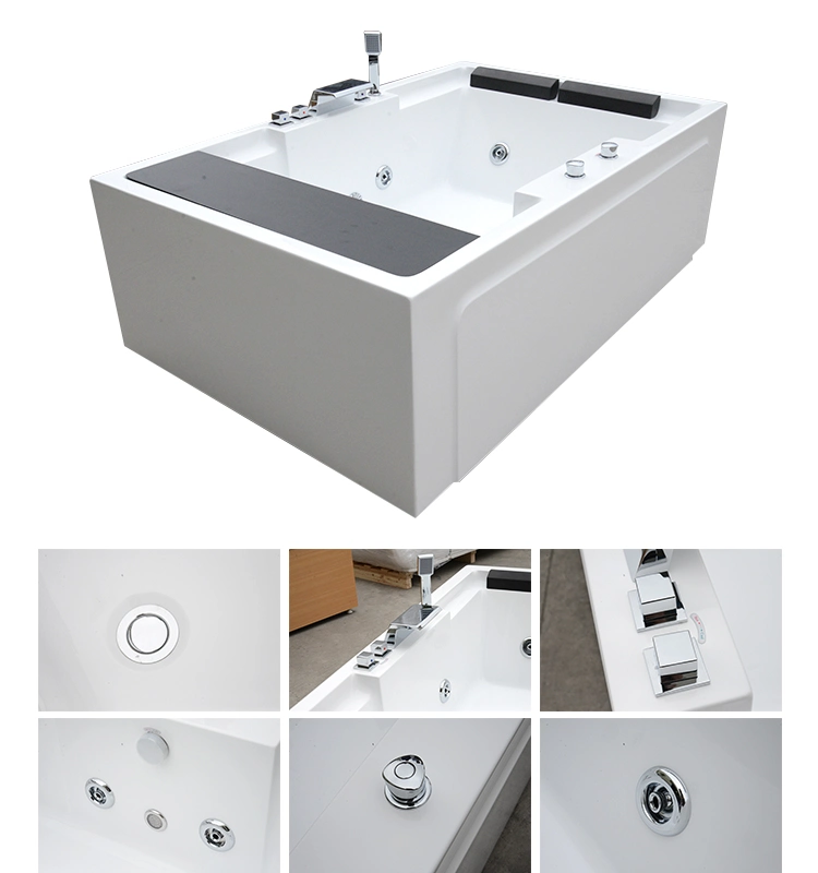 Fashionable Corner Air Jet Hydro Freestanding Hotel Bathroom Acrylic Bathtub with Apron for Two Person (SF5A006)