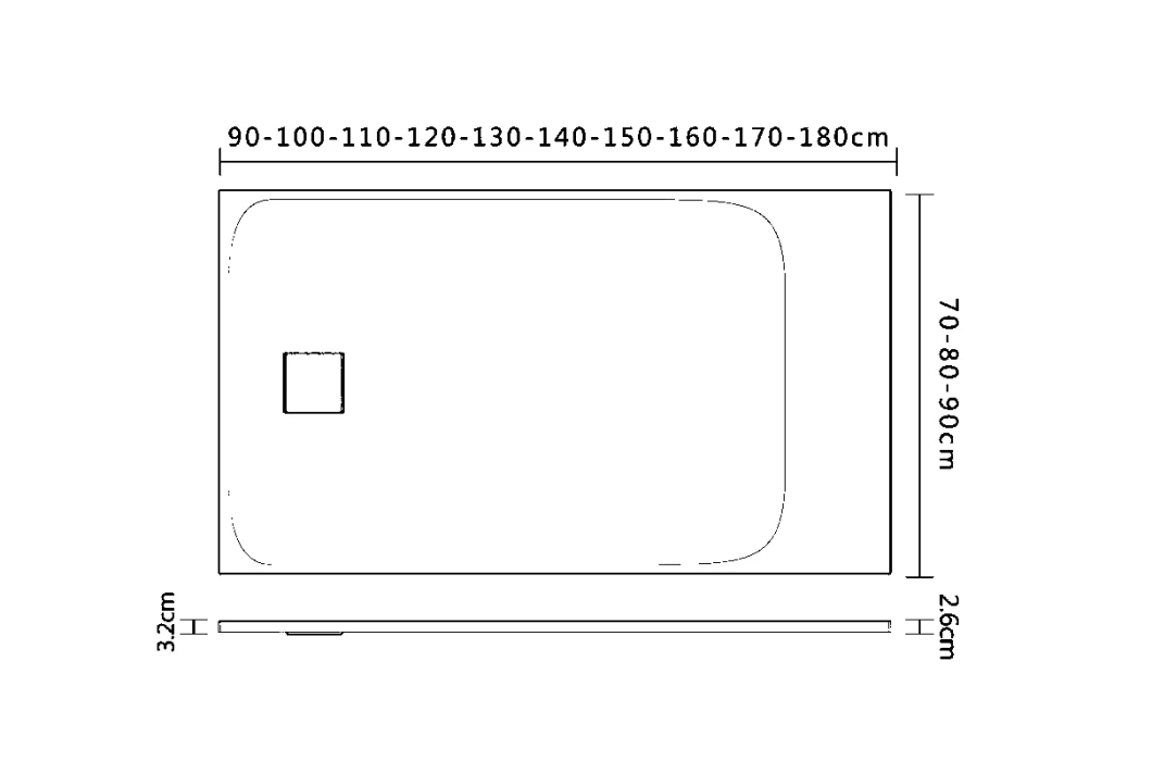 Resin Tray, Shower Base, Matt Slate Stone, SMC Tray, Stone Surface, Stone Surface Finish, SMC Shower Tray