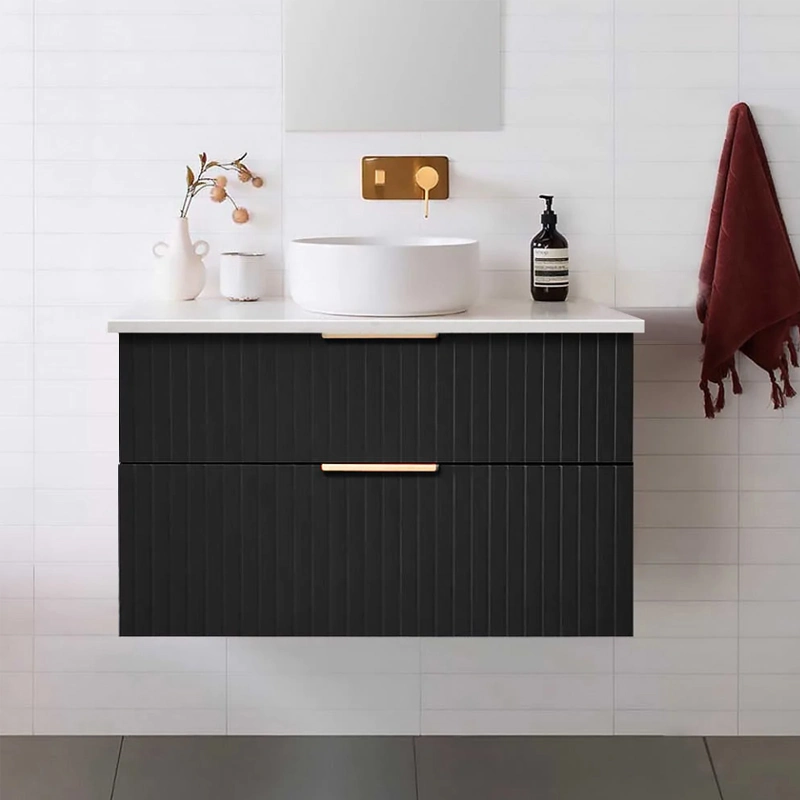 90cm Bathroom Matte Black Wall Mounted Vanities