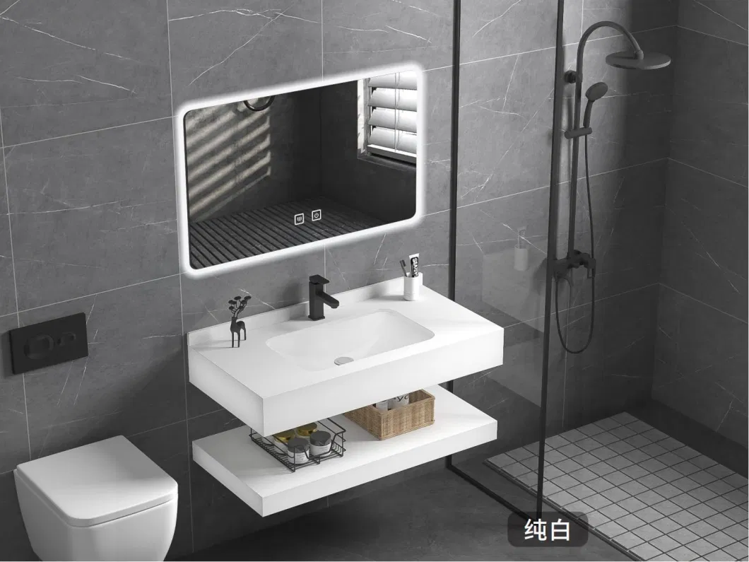 Customized Artificial Stone Storage Cabinet Sink Wash Basin Modern Bathroom Cabinet