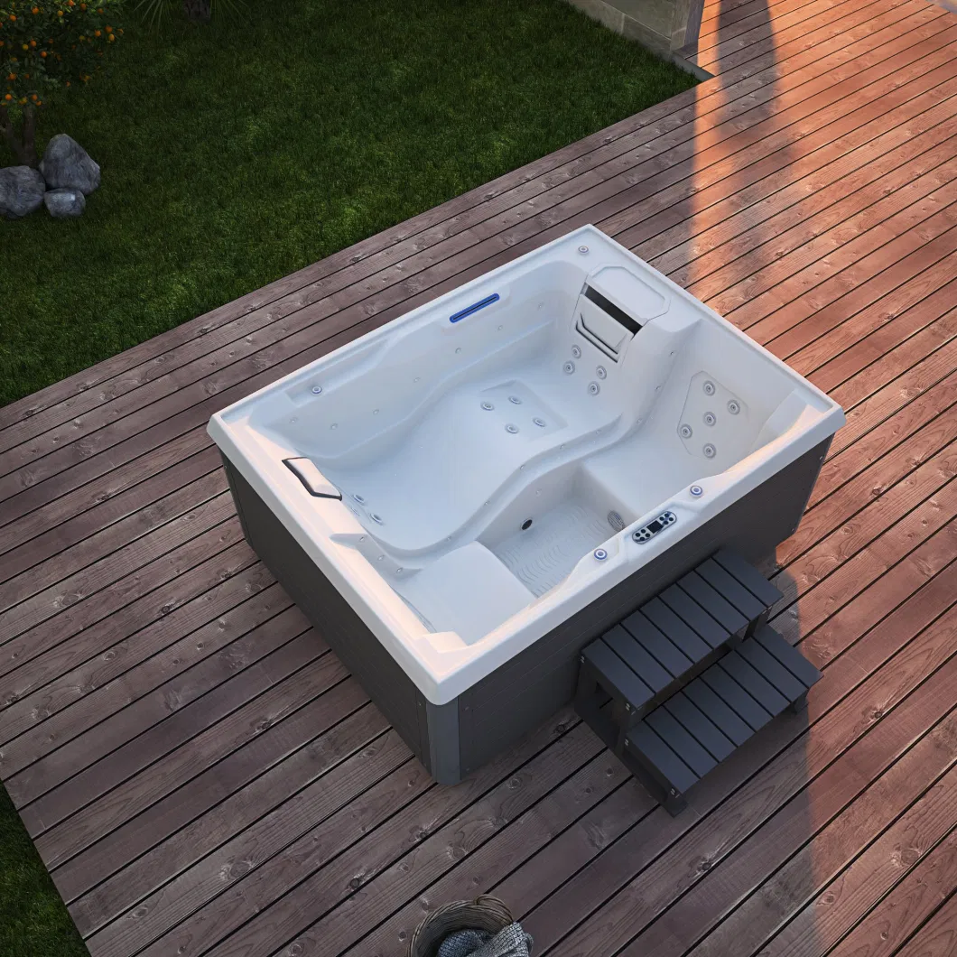 Outdoor Freestanding Wooden Massage Bathtub Hot Bath Tub Small Mini SPA with Jets