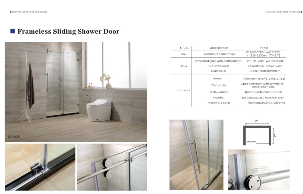 Prima Modern Glass Shower Door Clean Bathroom Ware