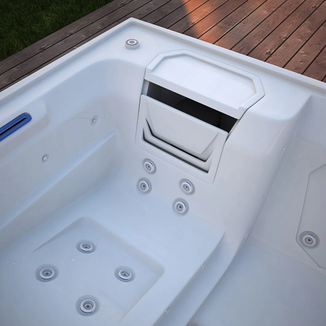 Outdoor Freestanding Wooden Massage Bathtub Hot Bath Tub Small Mini SPA with Jets