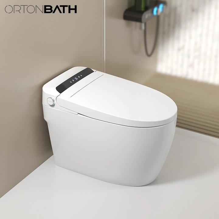 Ortonbaths Modern Toilet Bidet Combo with Bidet P Trap Auto Flush Remote Control Intelligent Warm Seat Smart Toilet