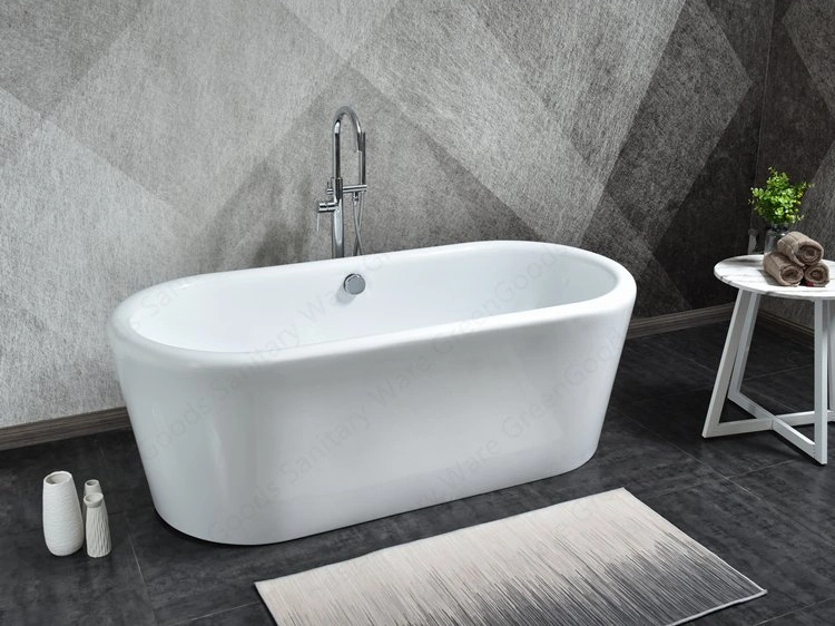 Wholesale Very Popular Luxury Bathroom Large Size Oval Freestanding Deep Soaking Bathtub