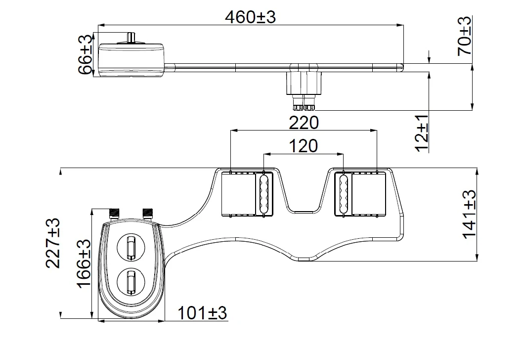 Dual Nozzles Women Care Manual Bidet Attach to Toilet Seat(HB783)