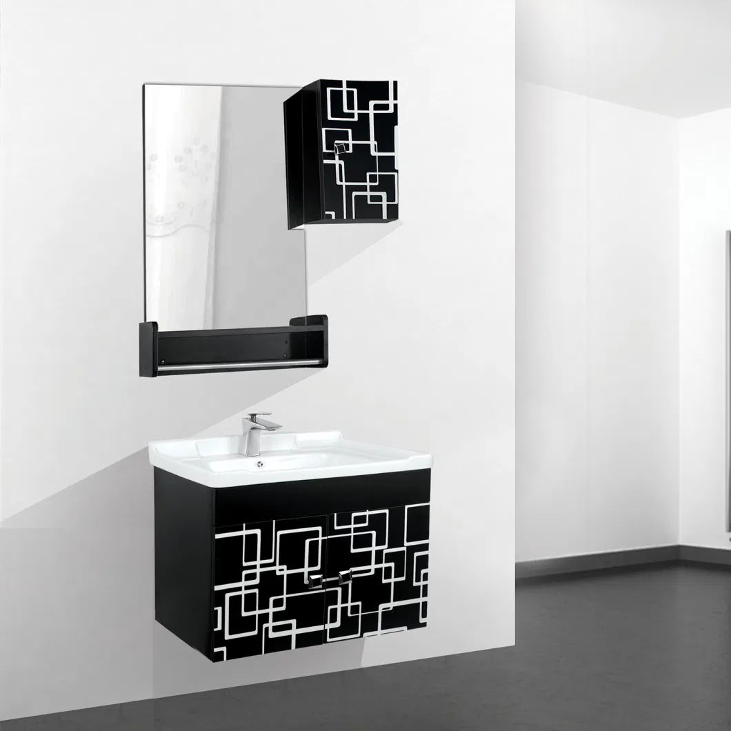 White PVC Bathroom Furniture with Mirror Cabinrt