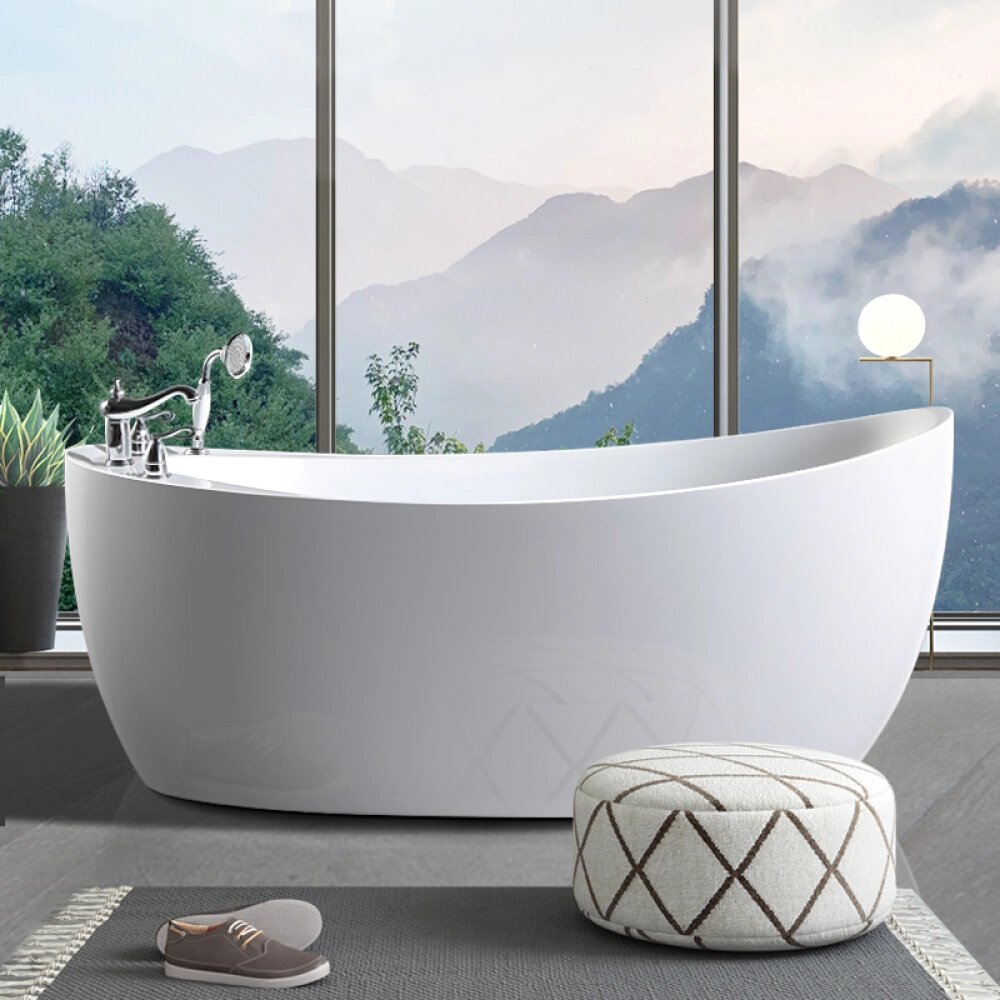 Whirlpool Tubs with LED Light Acrylic Bathtub with Big Water Fall Jacuzzi Massage Bathtubs Whirlpools