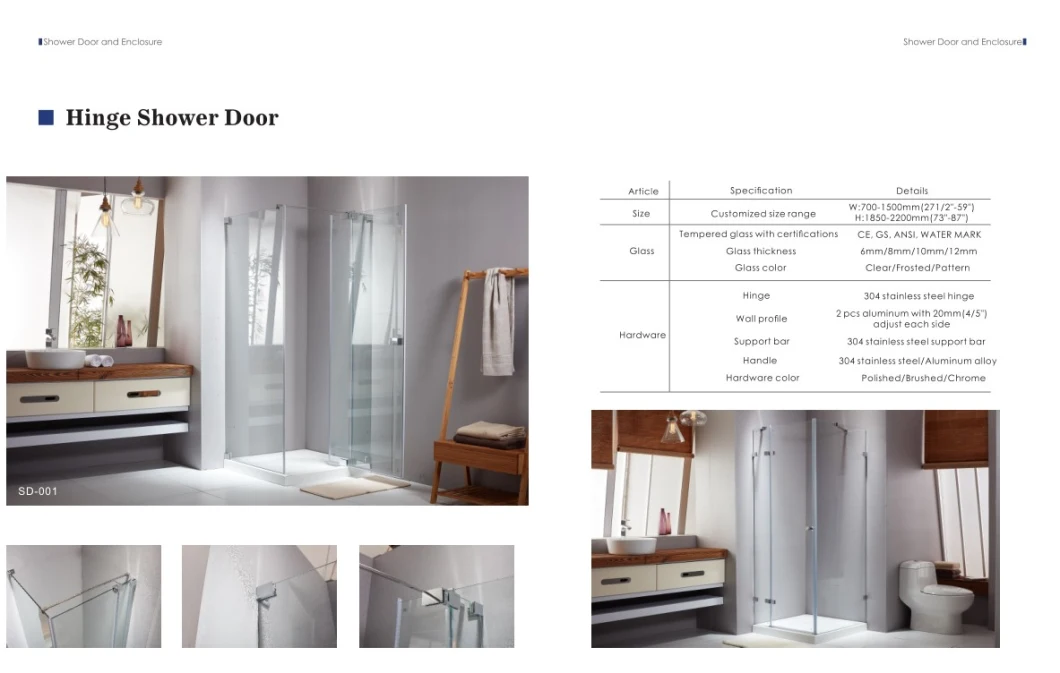 Prima Modern Glass Shower Door Clean Bathroom Ware