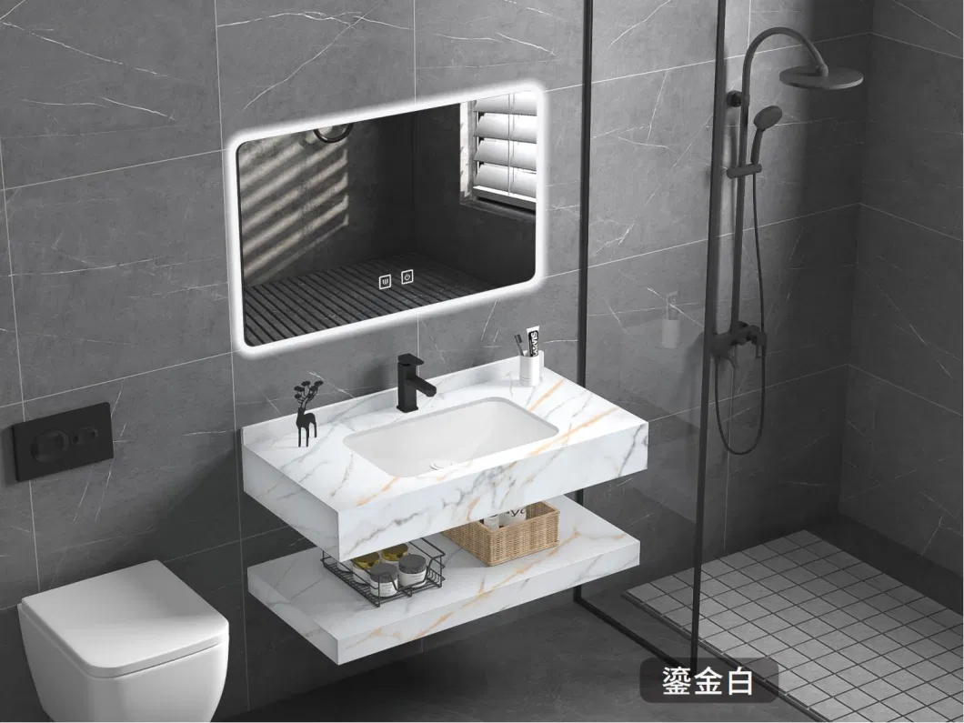 Customized Artificial Stone Storage Cabinet Sink Wash Basin Modern Bathroom Cabinet