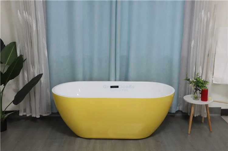 CE Certification 59 Inch Ellipse Acrylic Bathtub with for Two People