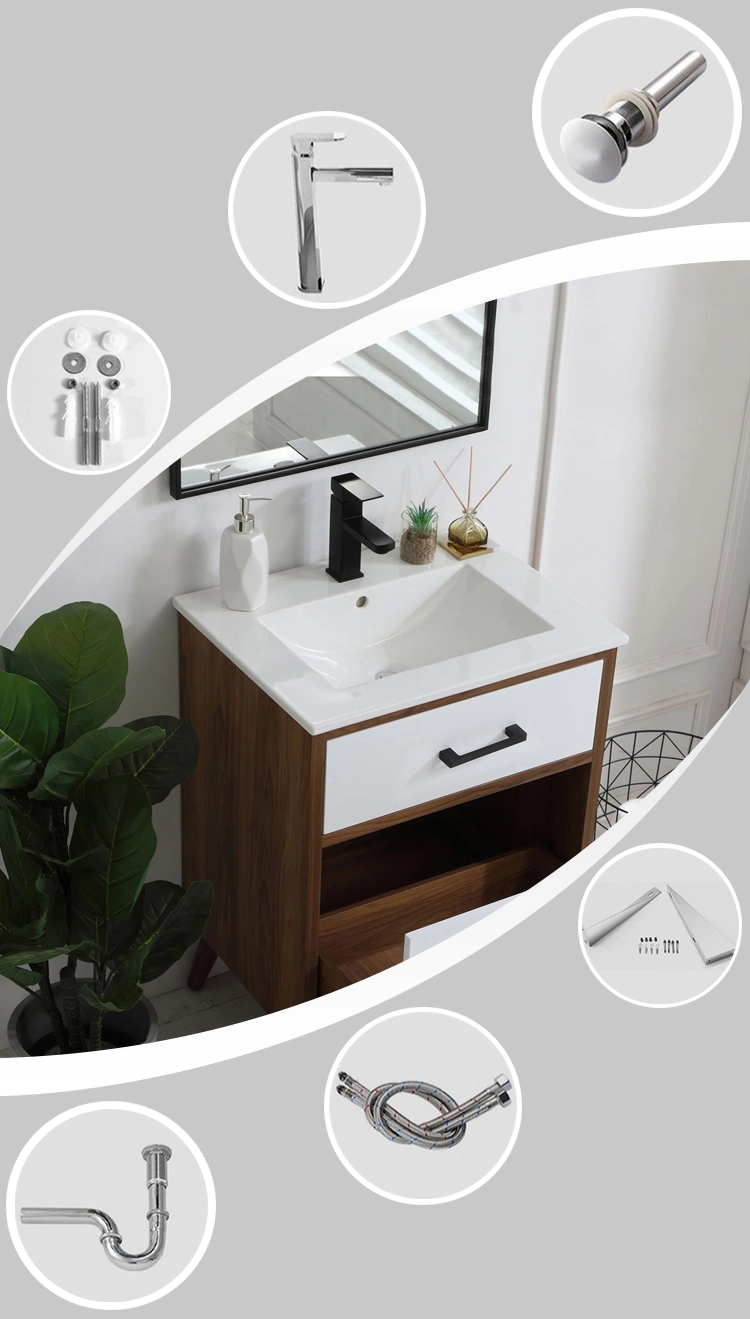 Wash Faucet Porcelain Designer Basin Bathroom Vanity with Sink with Cabinet