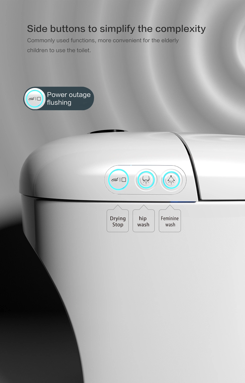 Modern Ceramic Sanitary Ware One Piece Smart Intelligent Toilet with Remote Control