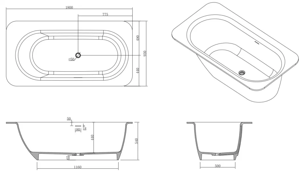 Modern Freestanding Soaking Bath Tub Stone Resin Bathtub/ Solid Surface Bathtub