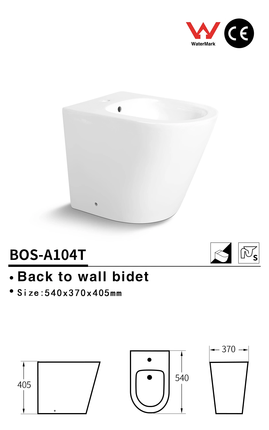 General Back to Wall Bidet Ceramic Hot Selling Toilet Bidet