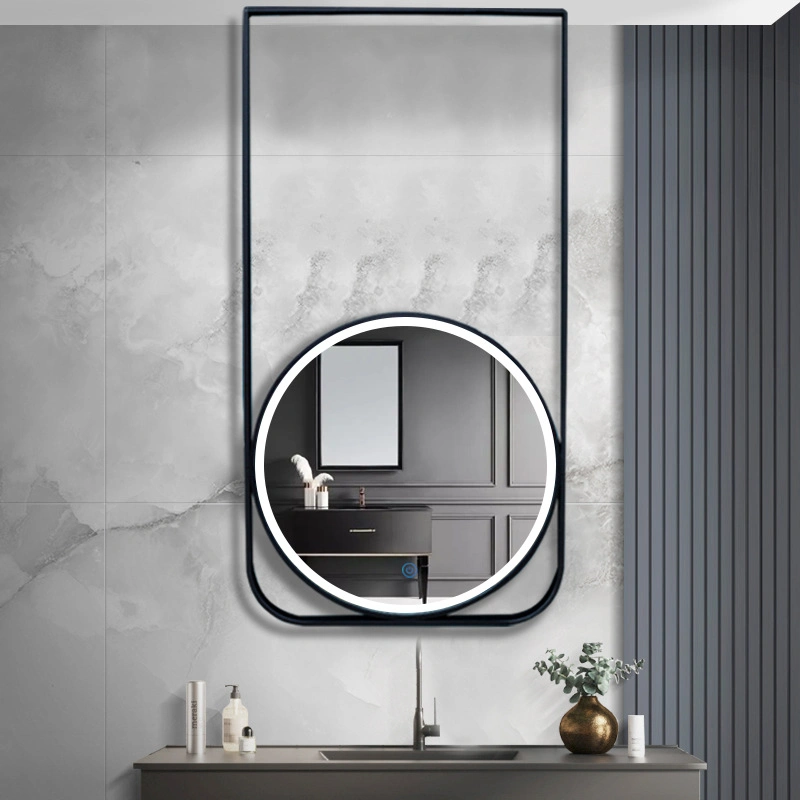 Custom Hotel Ceiling Hanging Mirror Suspended Double-Sided Bathroom Mirror