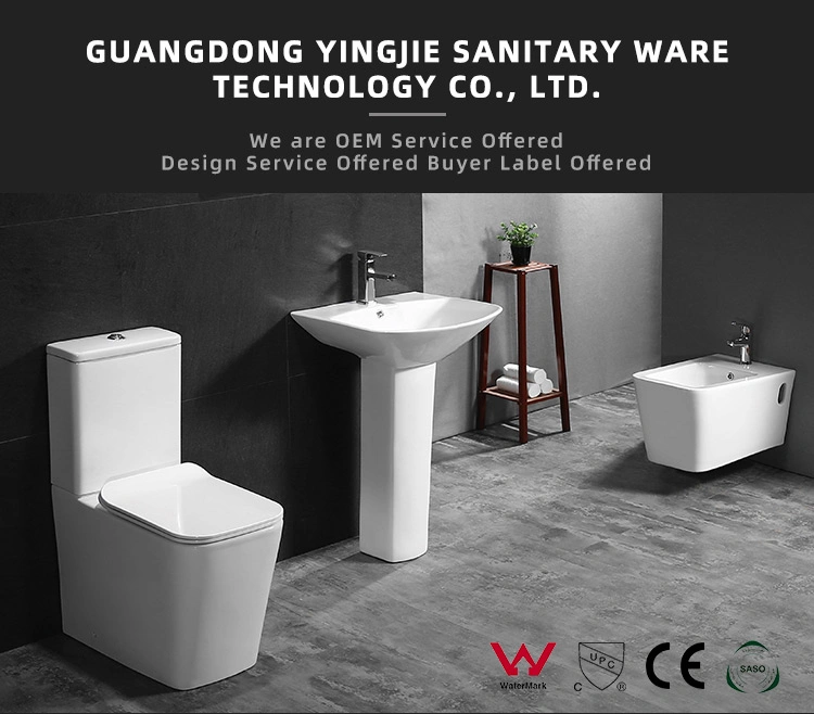 Modern Hotel Bathroom Wc Watermark Toilet One Piece Standard Ceramic Wall Hung Toilet for Bathroom Equipment