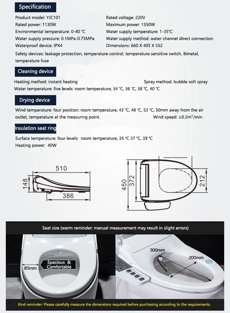 Wholesale Electronic Smart Bidet Toilet Seat for Bath