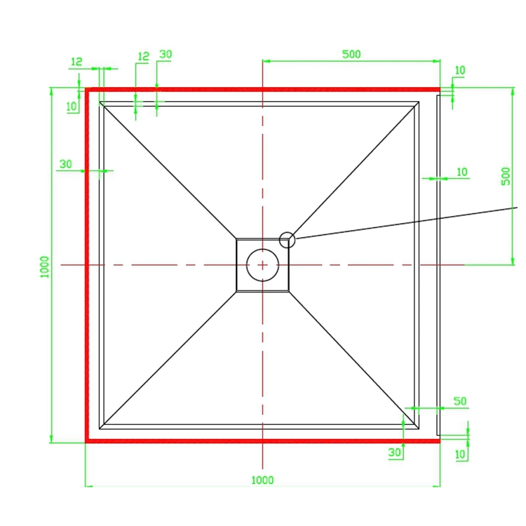 Factory Square ABS Resin Shower Tray Shower Base Pan Floor Fiberglass Shower Tray